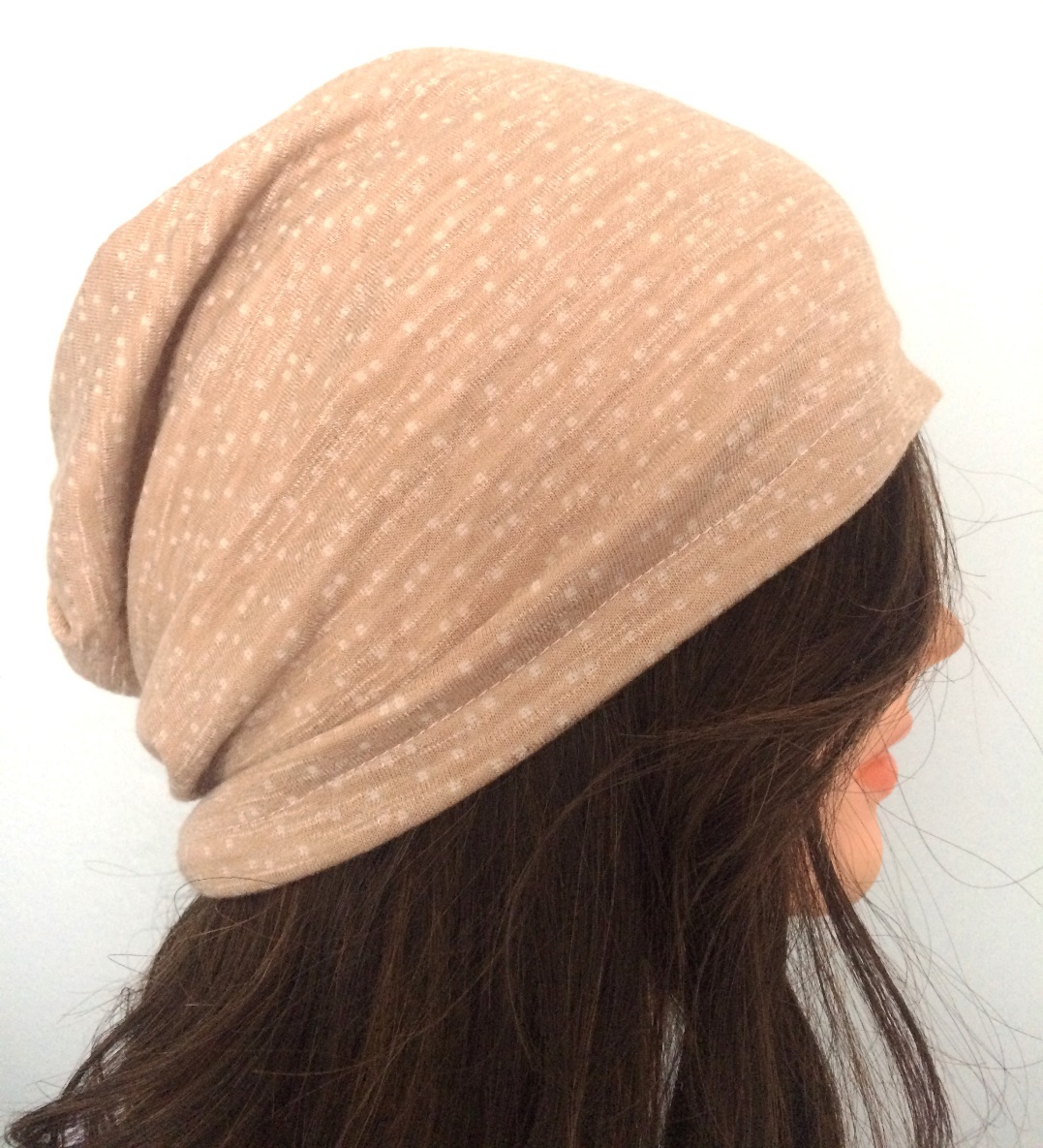 Beige dotted pattern summer slouchy