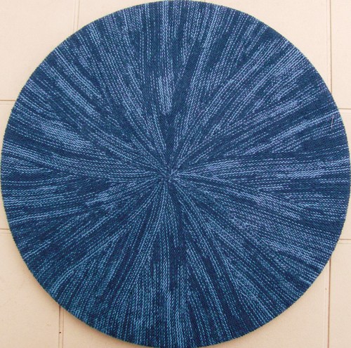 Cotton beret blue marbled medium