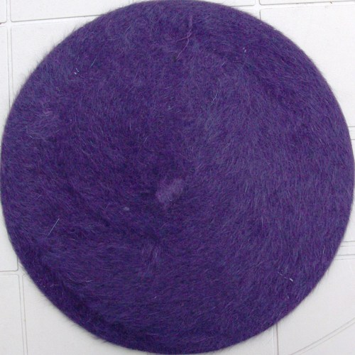 Fur beret purple