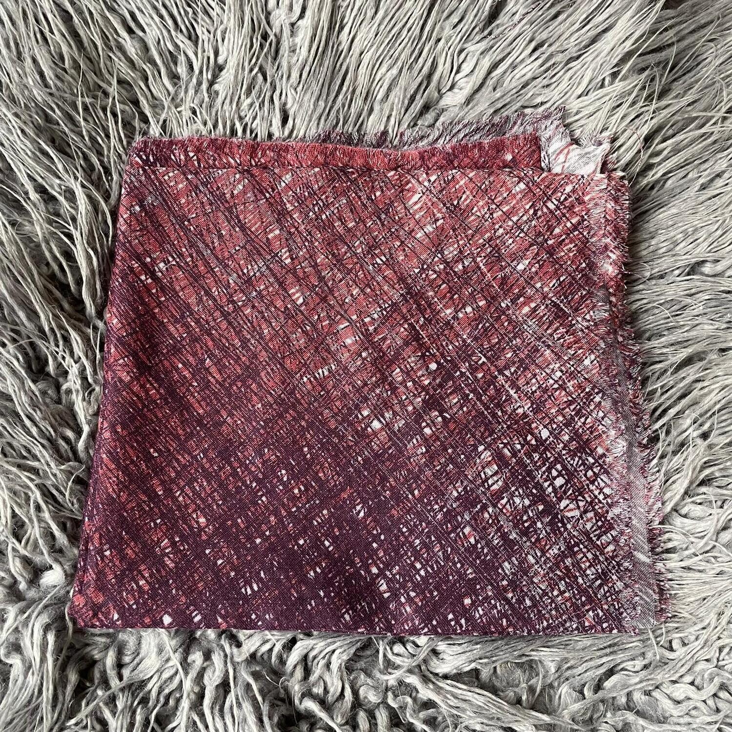 Plum/mauve shaded feathered - soft fringes tichel