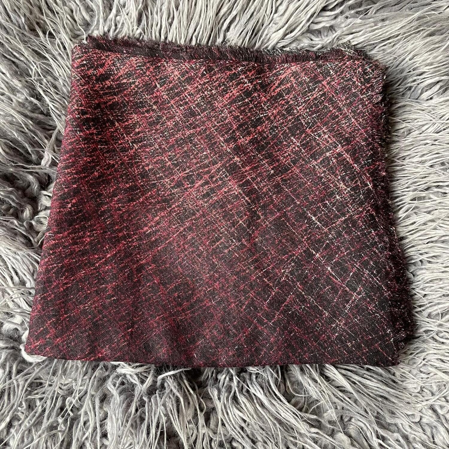 Burgundy/black shaded feathered - soft fringes tichel