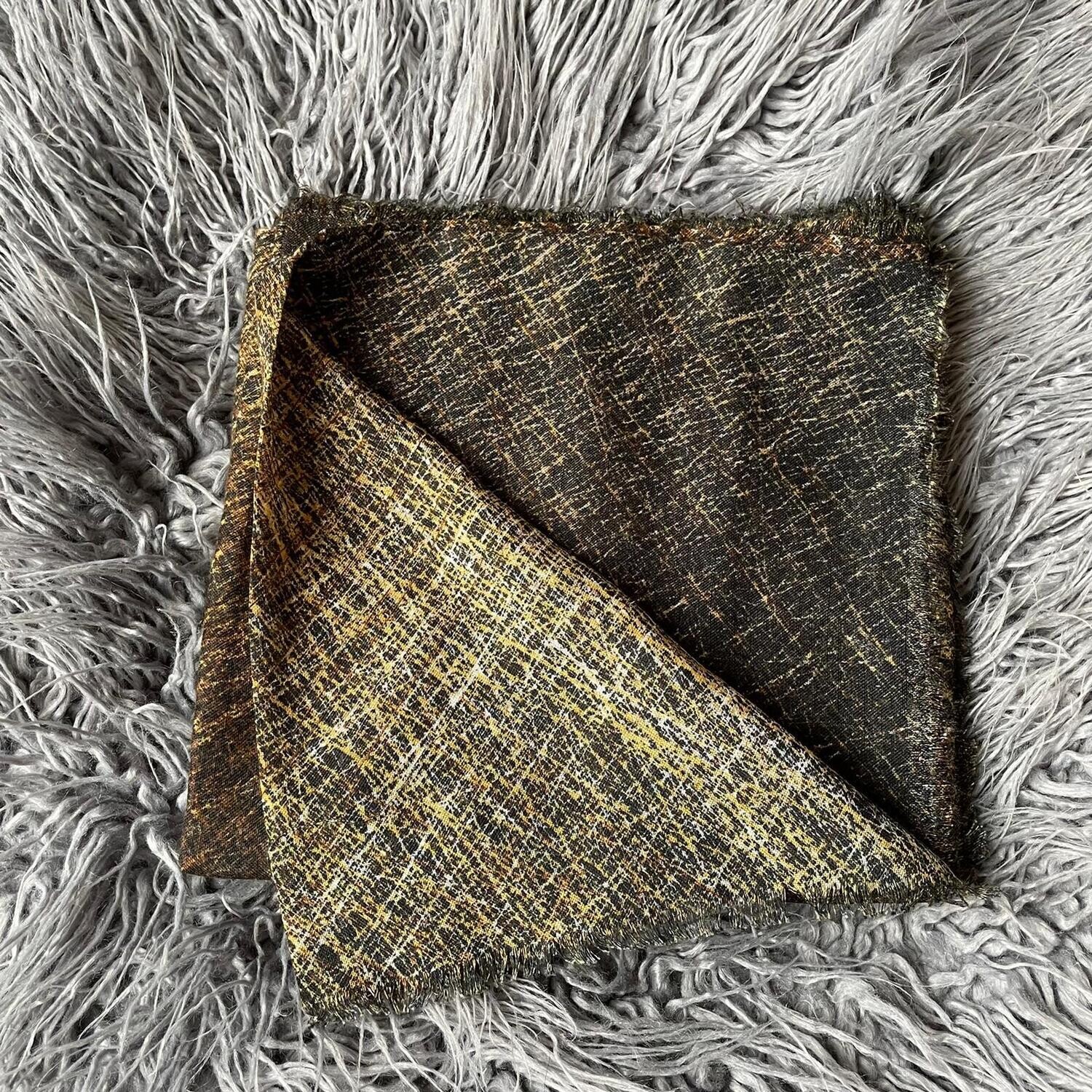 Black/yellowish gold shaded feathered - soft fringes tichel