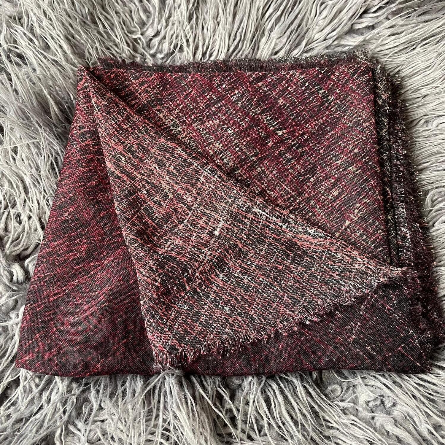 Burgundy/black shaded feathered - soft fringes tichel