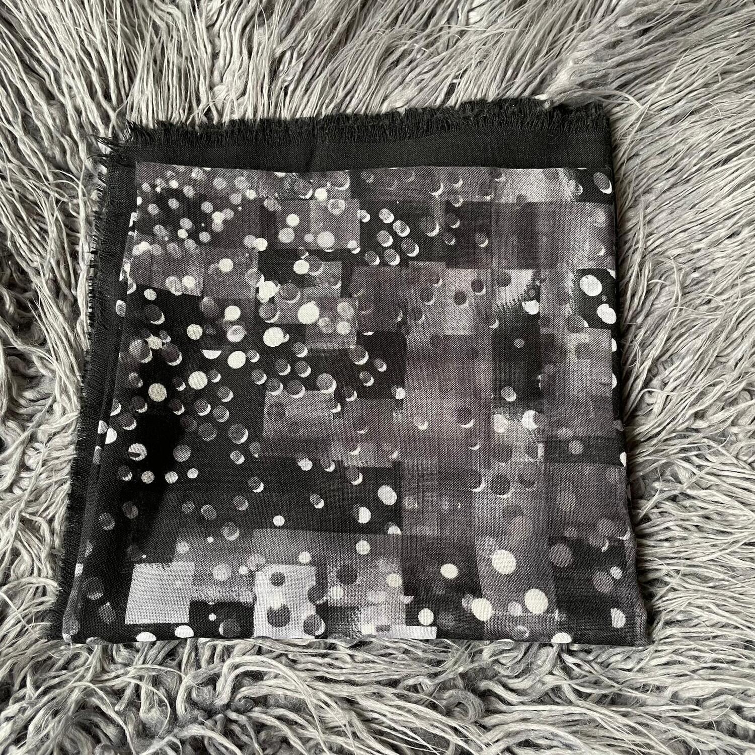 Black/gray  - soft fringes tichel