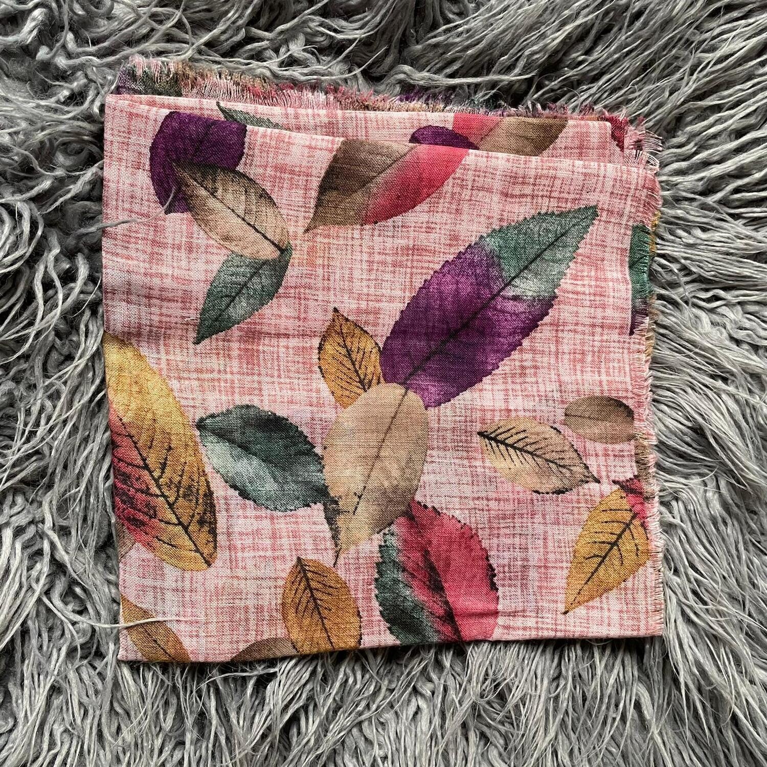 Pinkish maroon leaves - soft fringes tichel