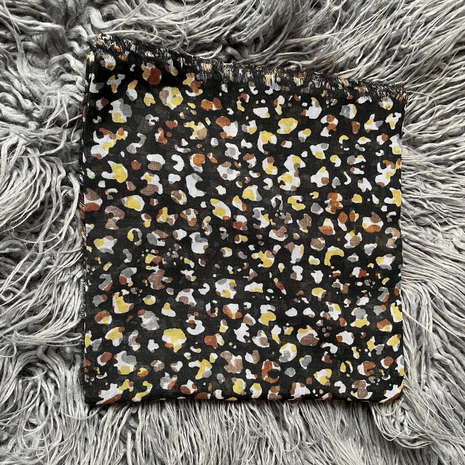 Black/yellow colored drops - soft fringes tichel