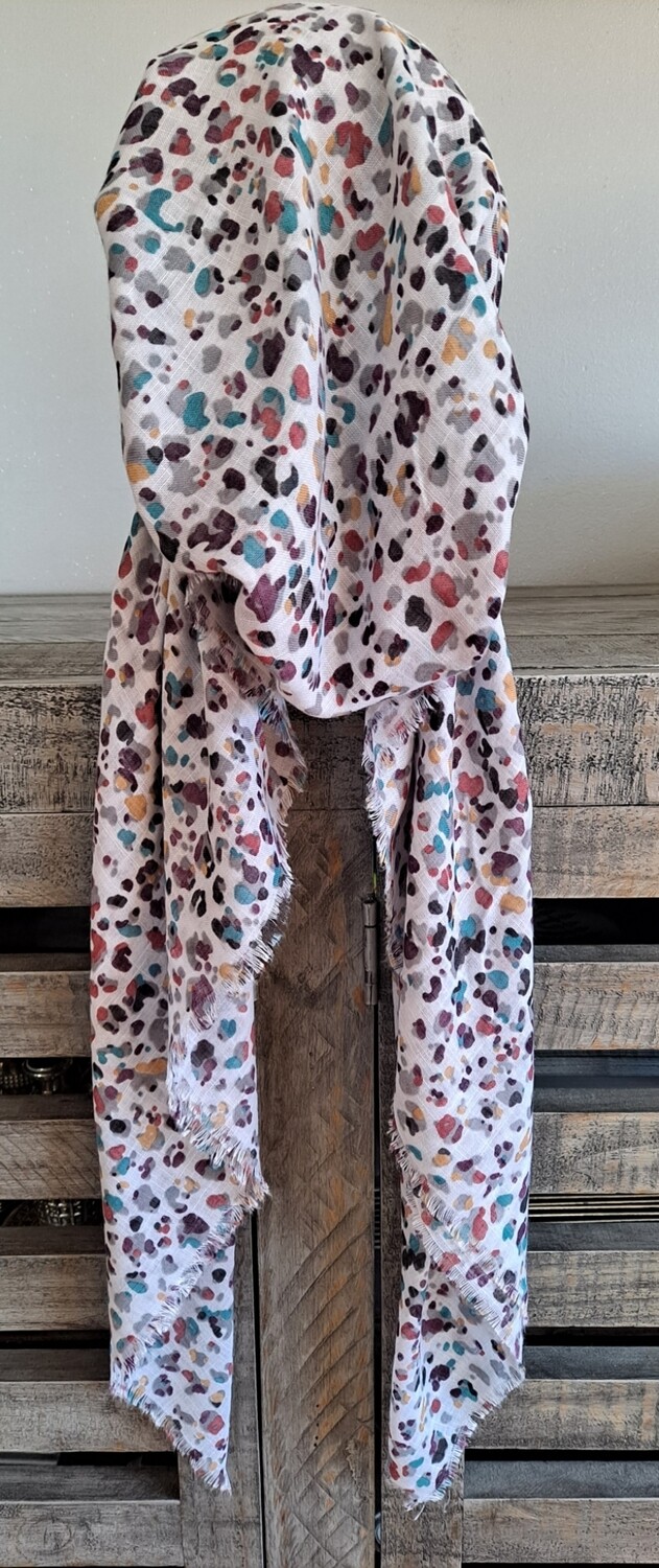 Light gray colored drops - soft fringes pretied tichel w/band sewn in (BBS)