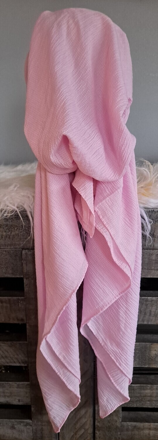 Baby pink solid gauzy pre-tied tichel 