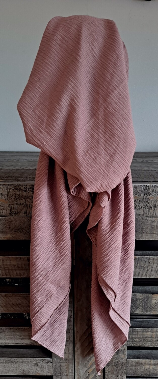Mauve solid gauzy pre-tied tichel