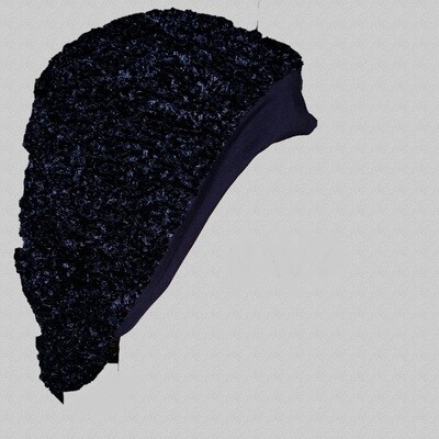 Navy chenille snood with band