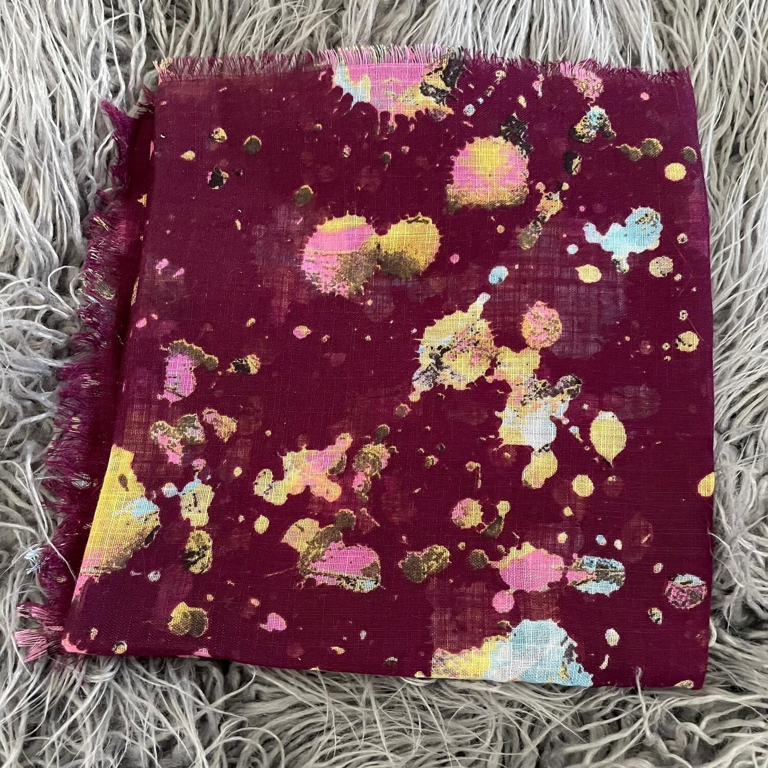 Burgundy n&#39; more soft fringes tichel - splattered