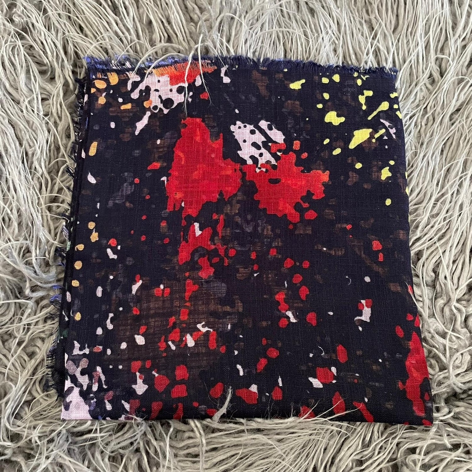 Navy/maroon n&#39; more soft fringes tichel - splattered