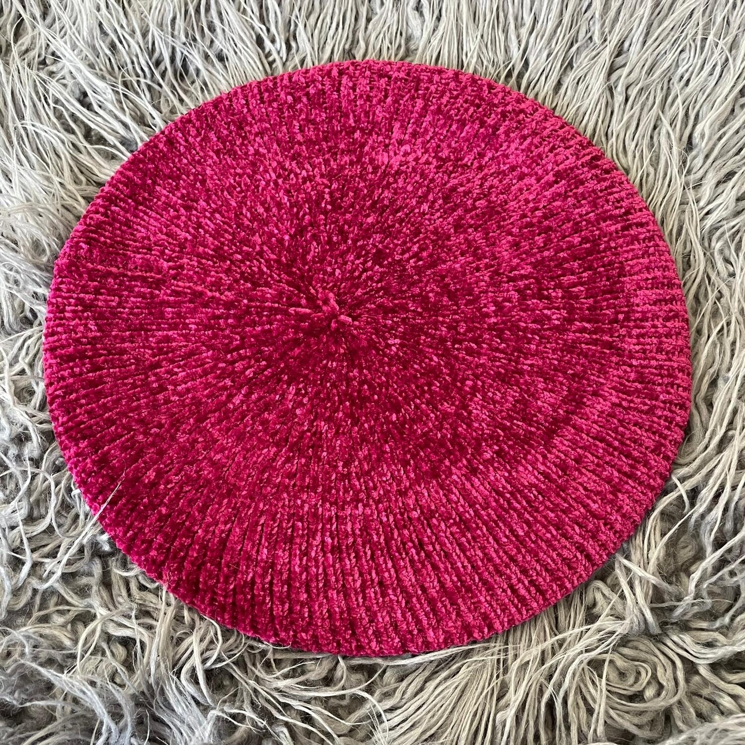 Narrow ribbed chenille snood - rose