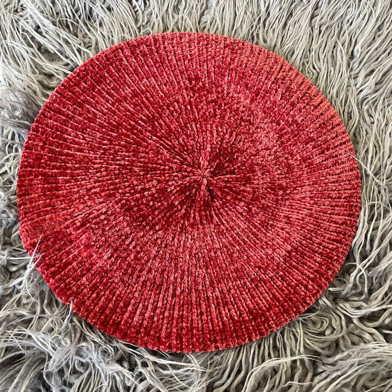 Narrow ribbed chenille snood - mauve