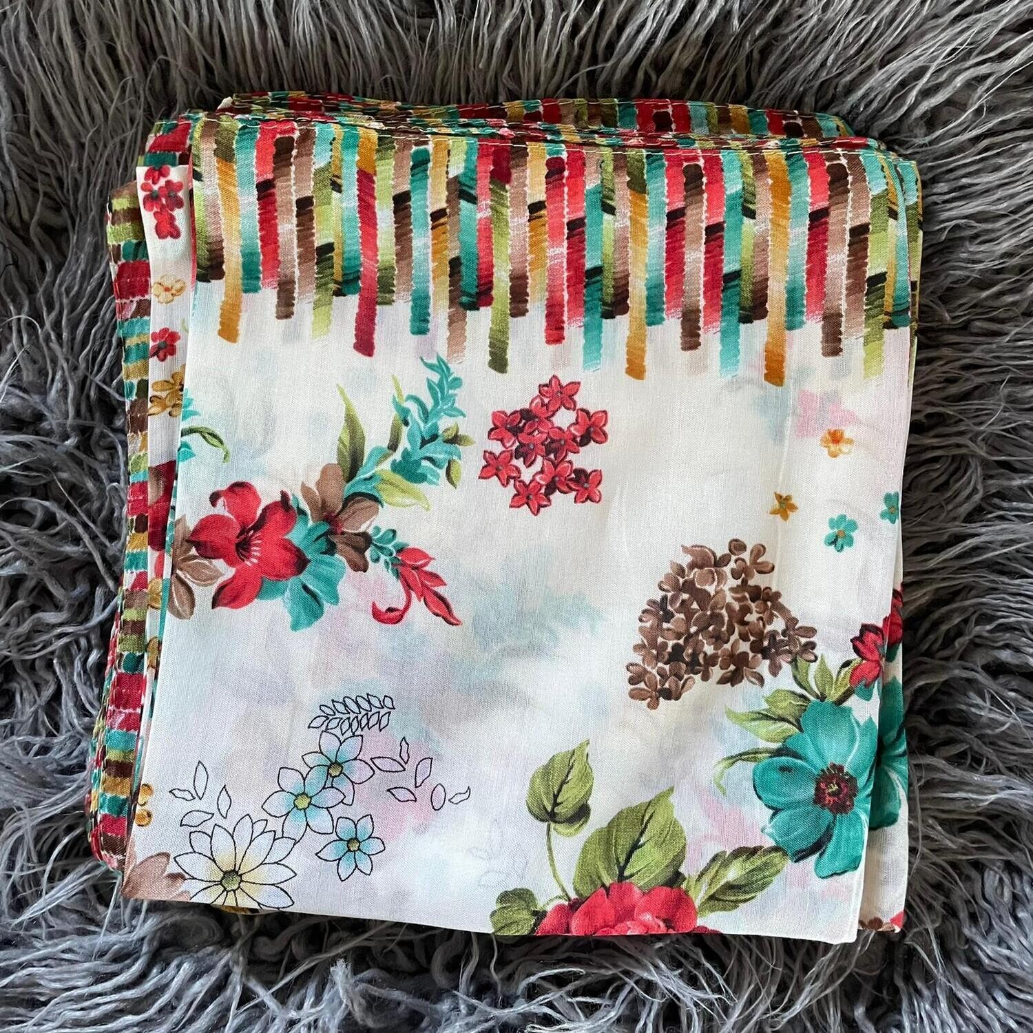 Soft white sea green n&#39; more - Turkish head scarve