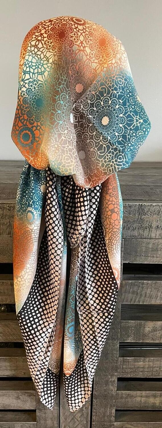 Copper Turkish Tichel w/band sewn in