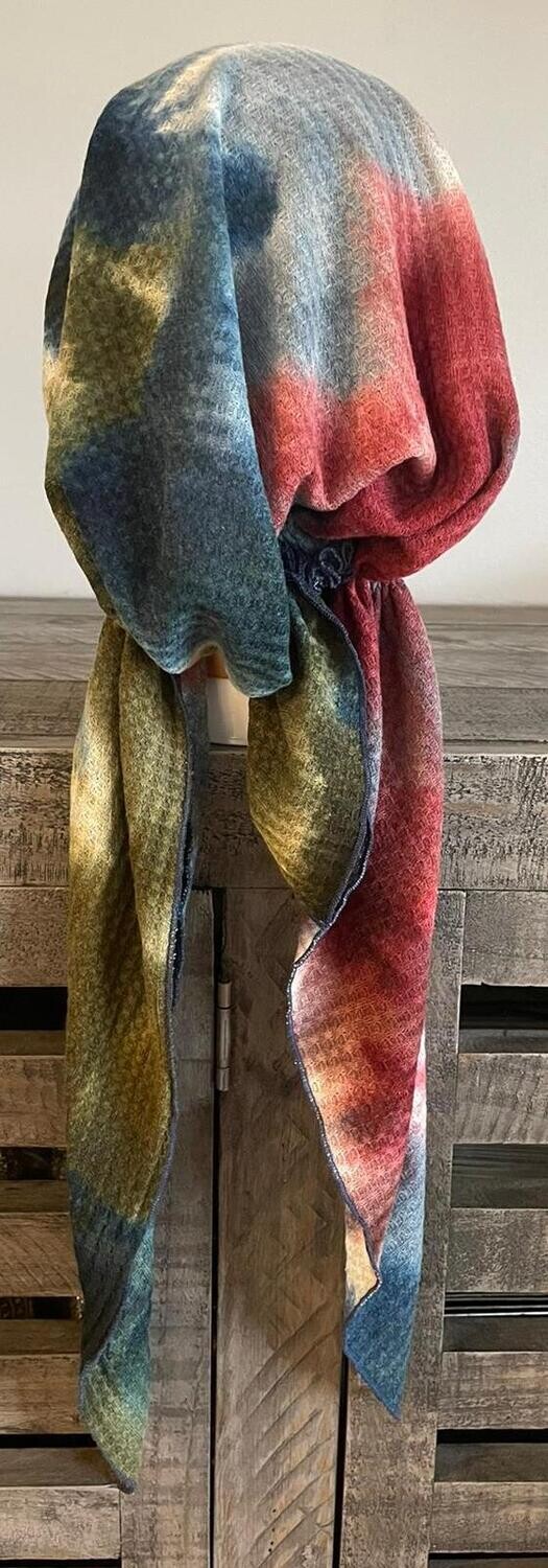 Green/blue n' more waffled pretied tichel