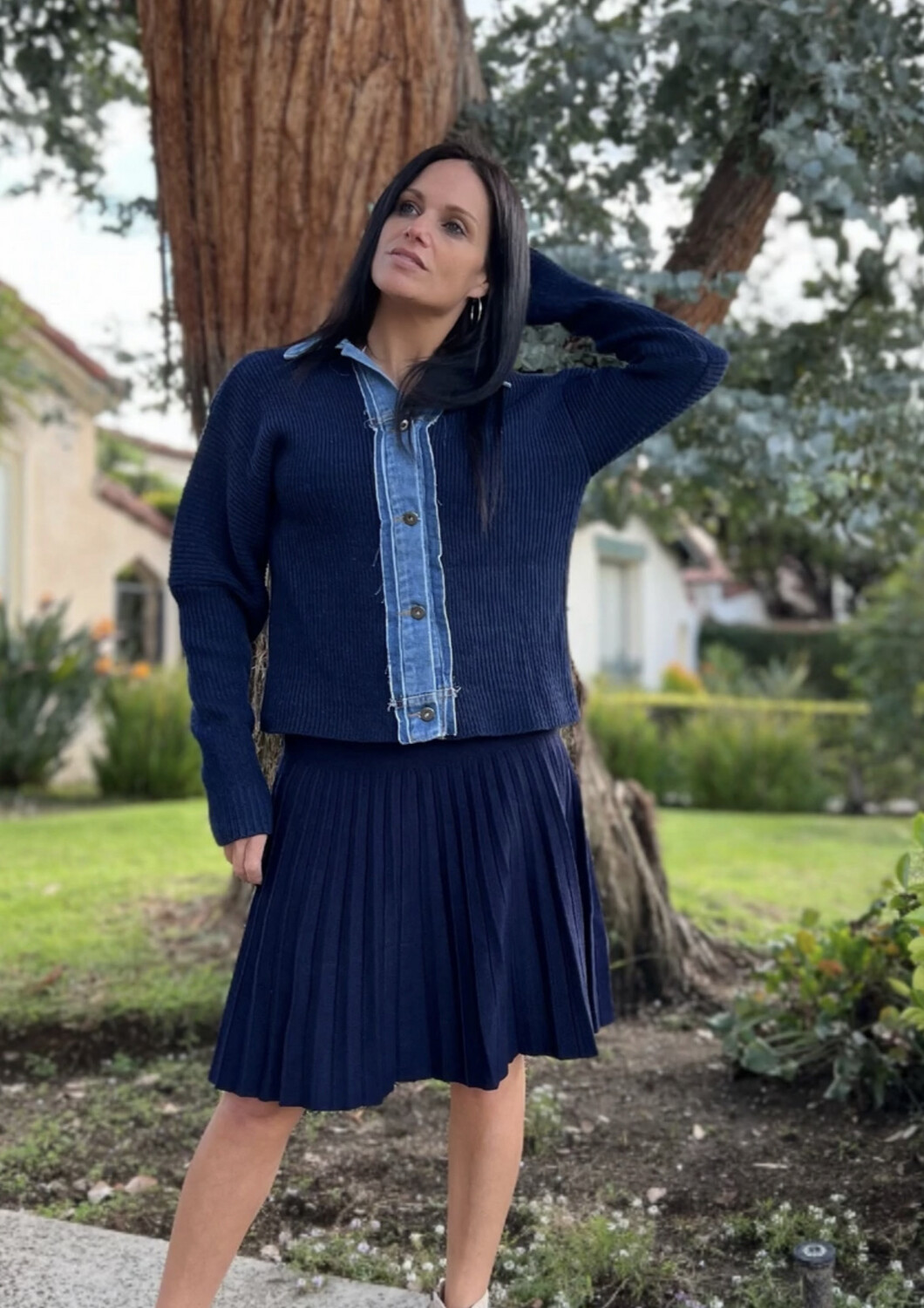 MM pleated skirts - navy