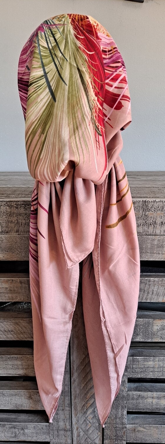 Blush beautiful Turkish Tichel w/band sewn in