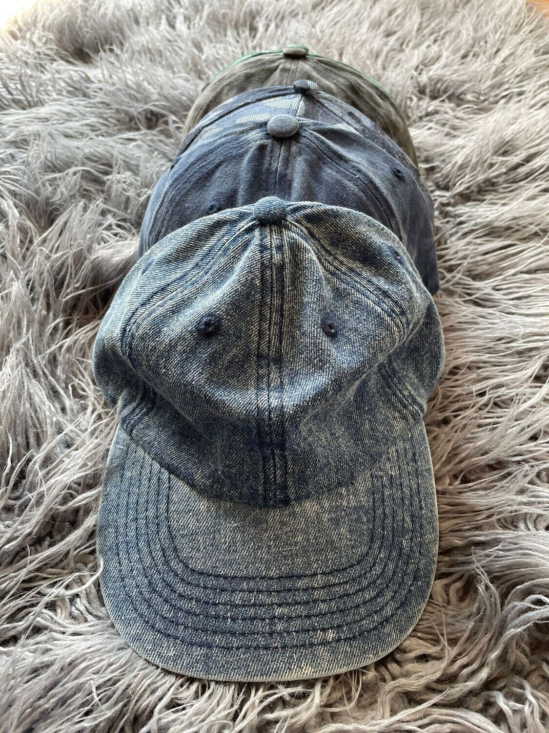 Faded cotton caps