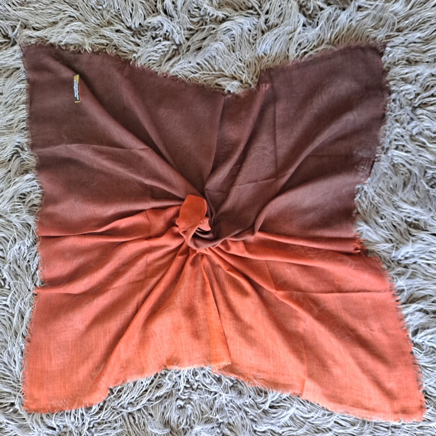 Shades of rust - shaded soft fringed tichel