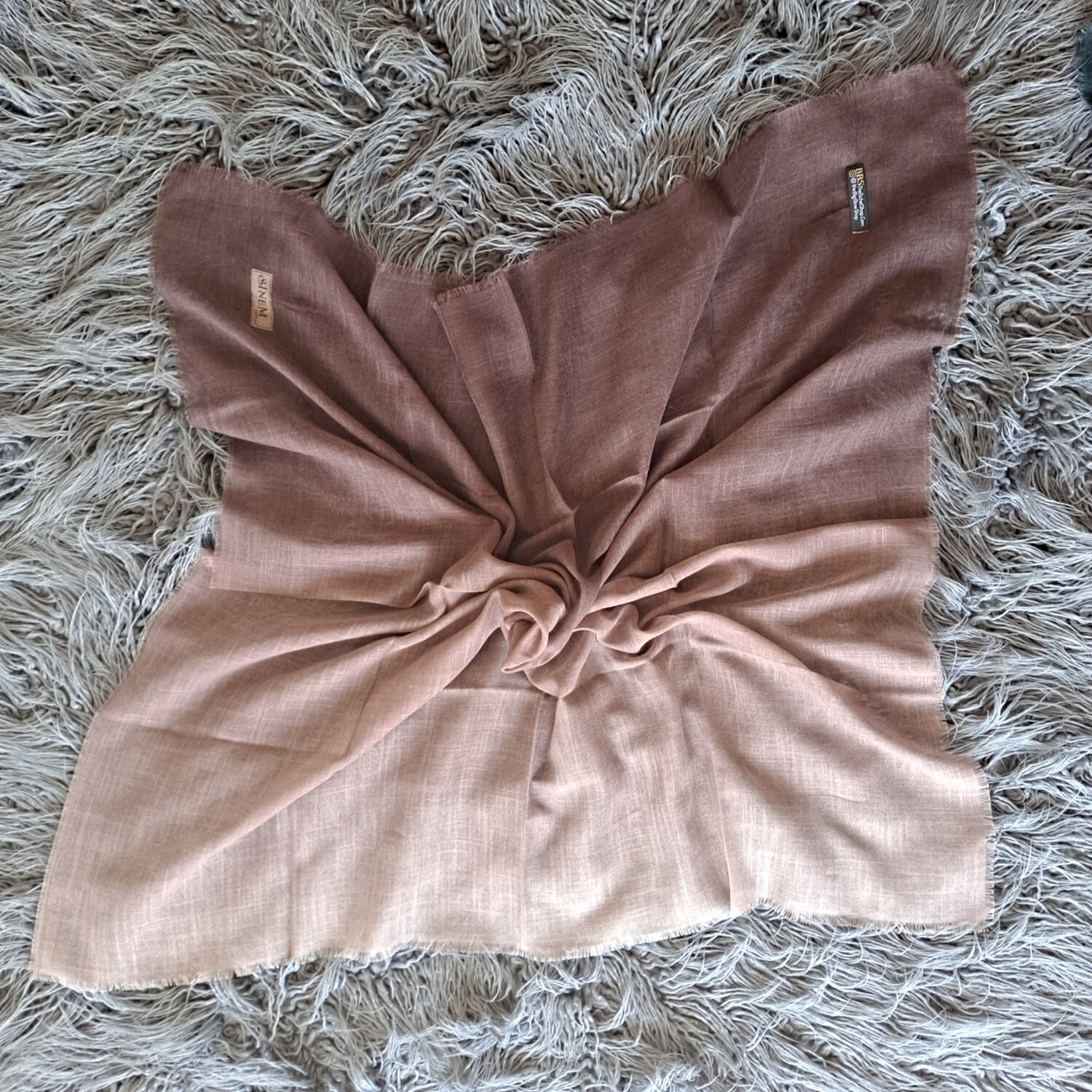 Shades of coffee - shaded soft fringed tichel