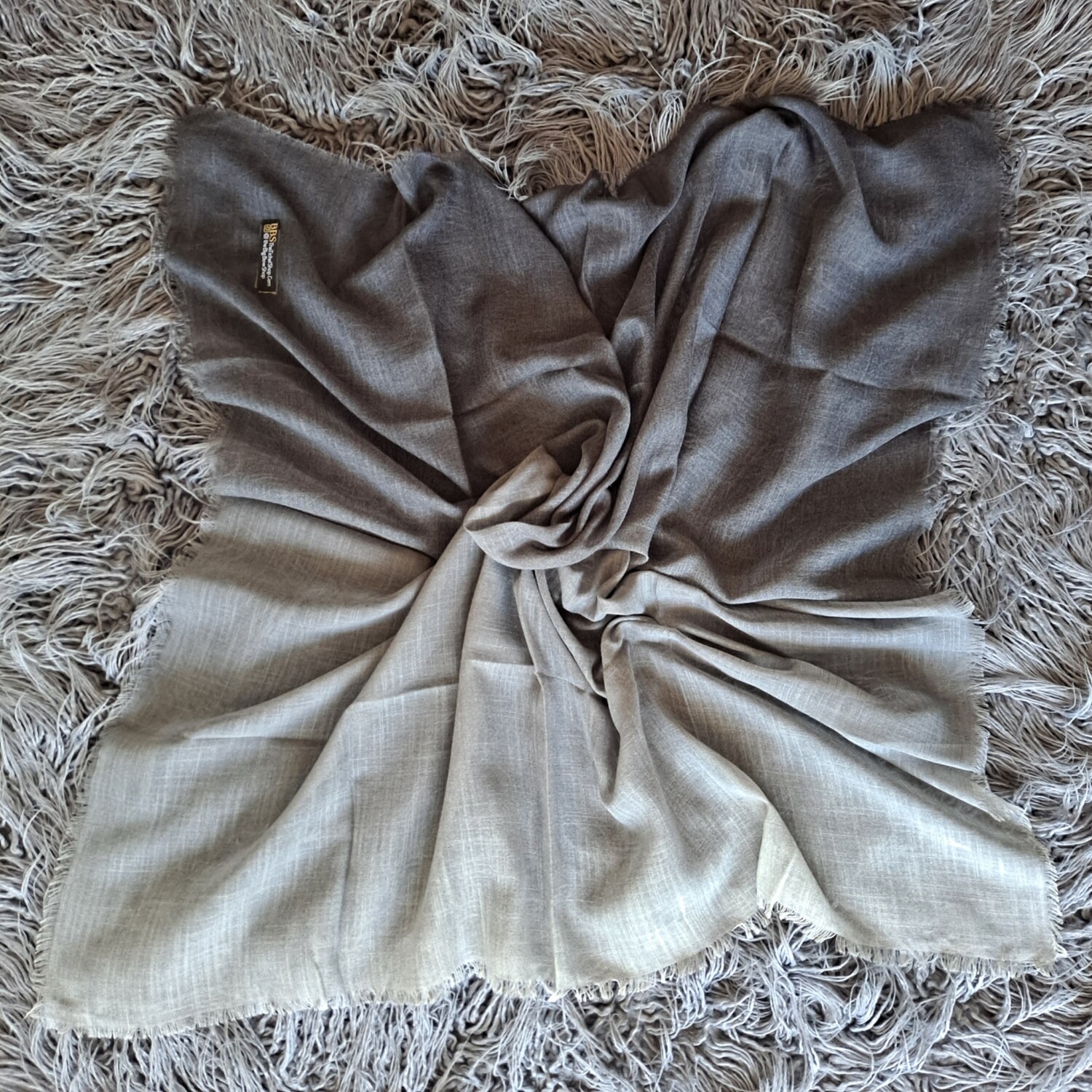 Shades of gray - shaded soft fringed tichel