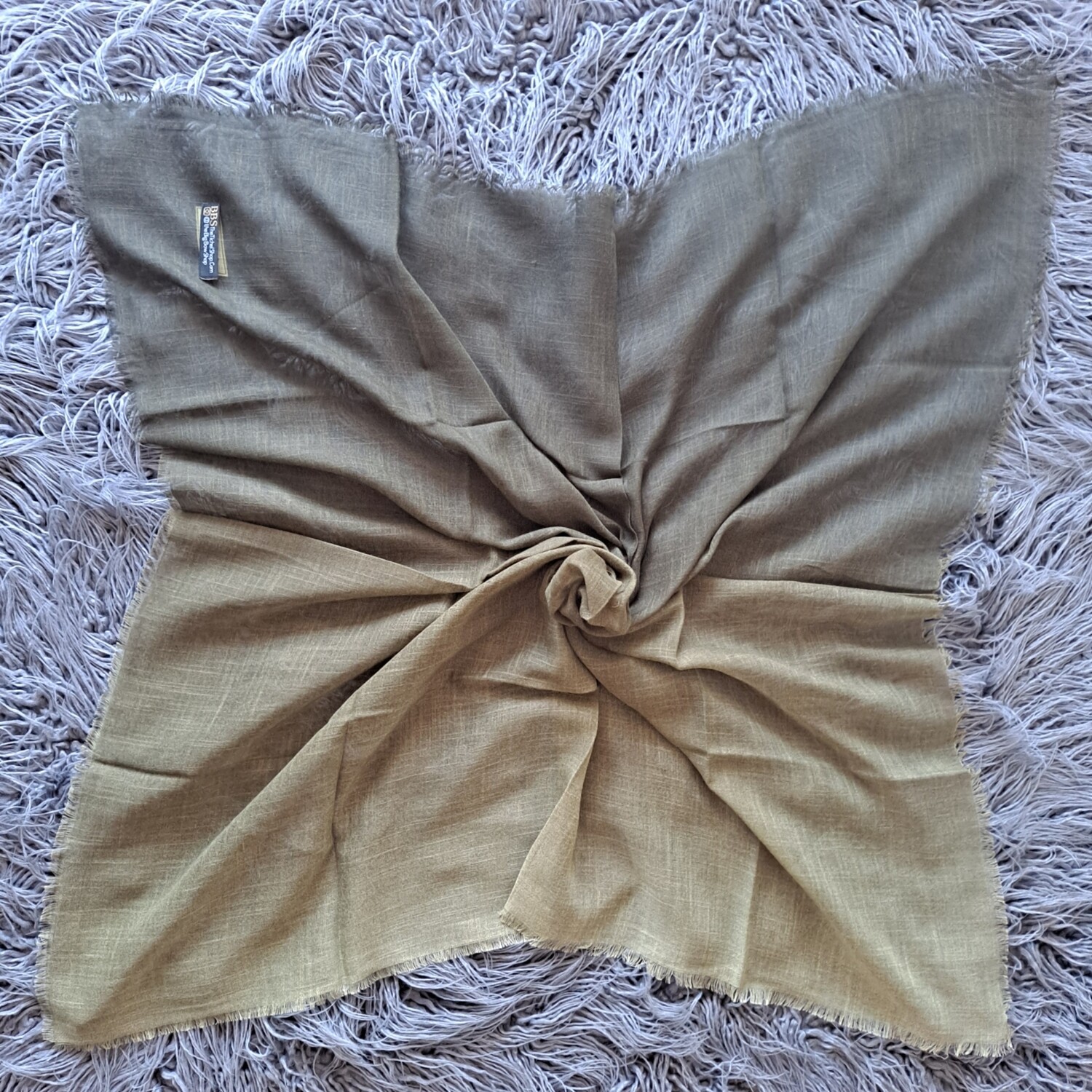 Shades of olive green - shaded soft fringed tichel
