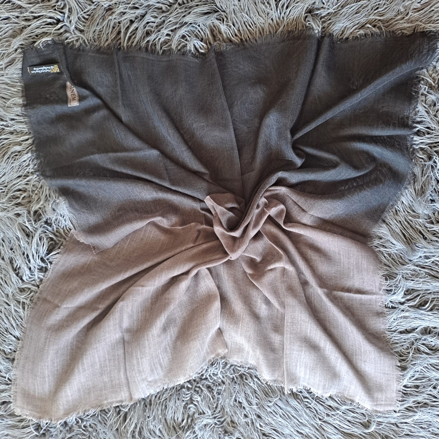 Shades of black - shaded soft fringed tichel