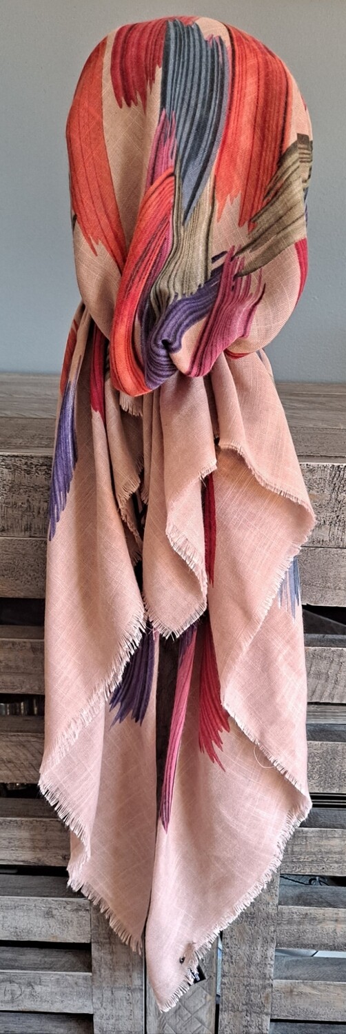 Beige - Falls' best  - soft fringes pretied tichel