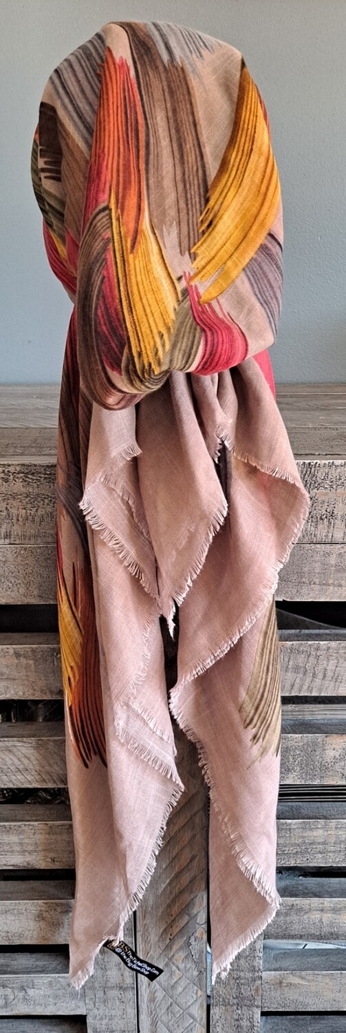 Tan - Falls' best  - soft fringes pretied tichel