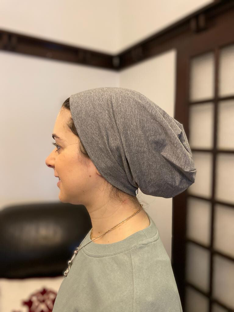 Solid light gray soft cotton Beanie