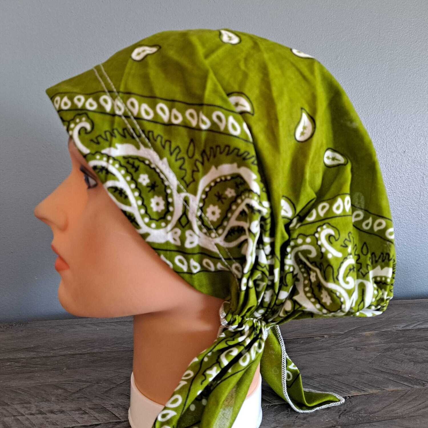 Pre tied bandana lighter olive