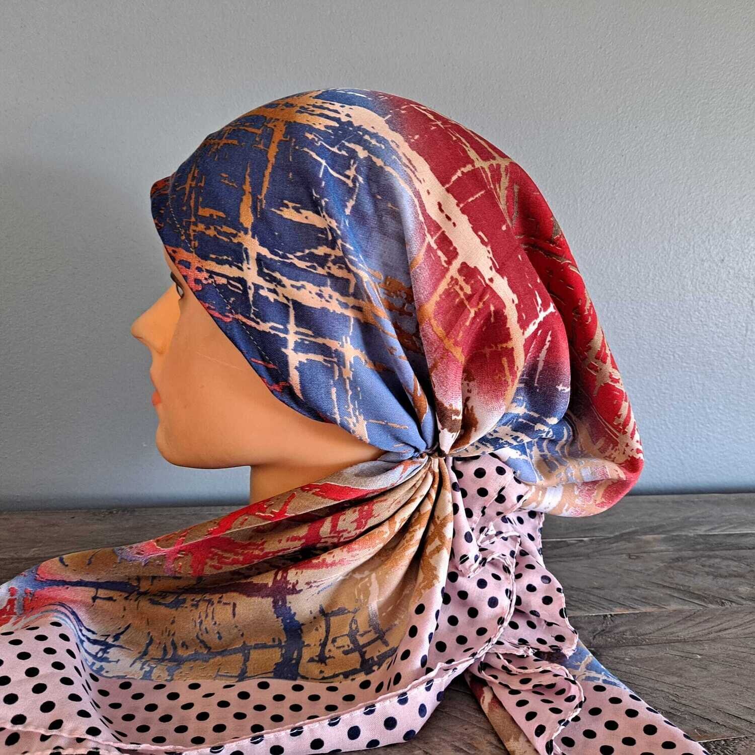 Light pink/beautiful - multicolored Turkish pretied tichel