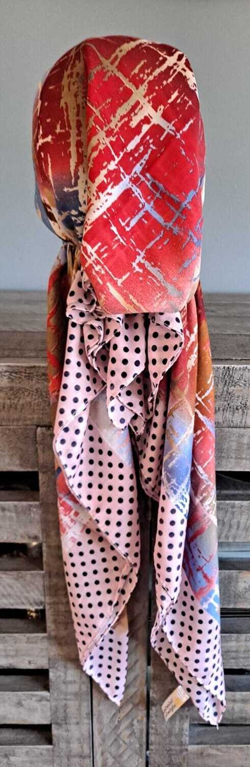 Light pink/beautiful - multicolored Turkish pretied tichel