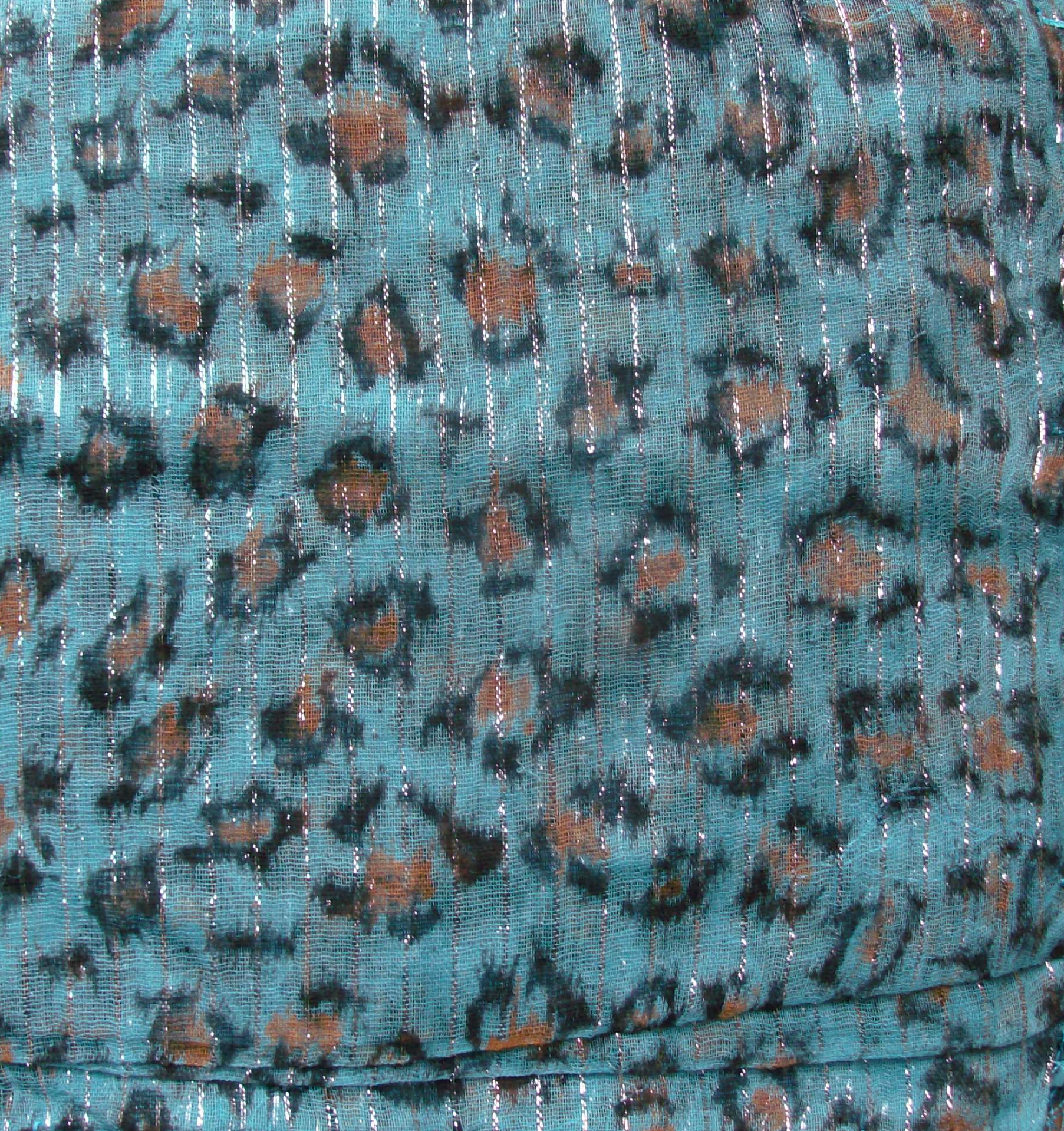 Aqua animal print tichel