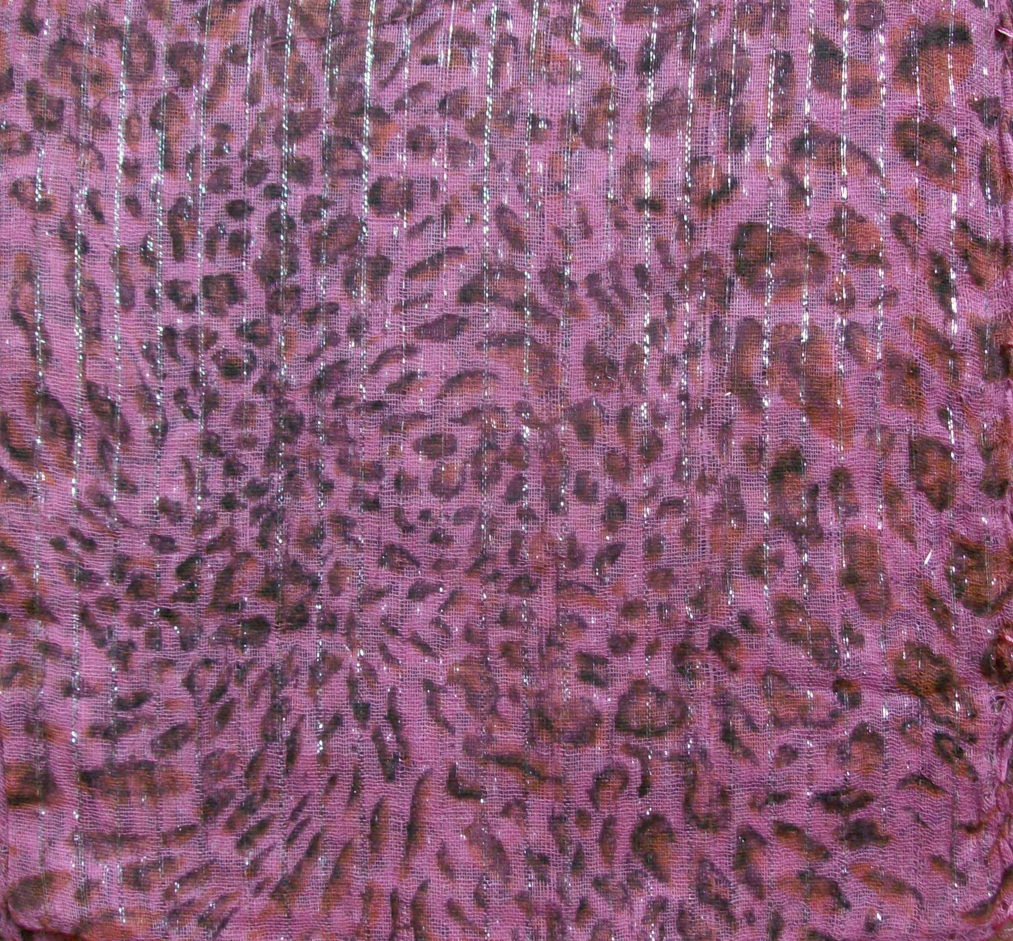 Pink spotted animal print tichel