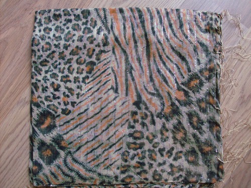 Mustard (background) animal print tichel