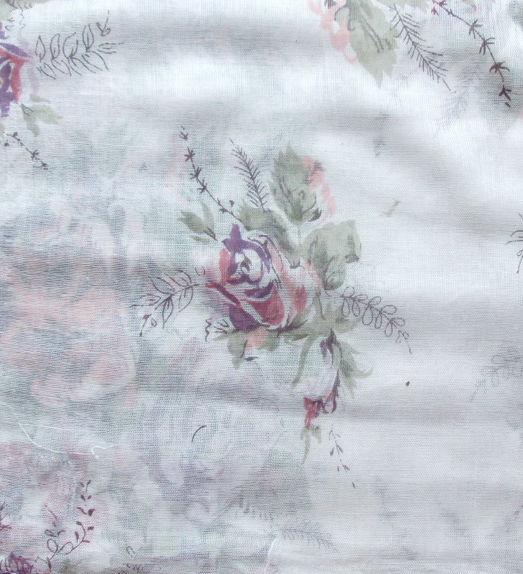 Mint green, peachy and purple spring flowers tichel