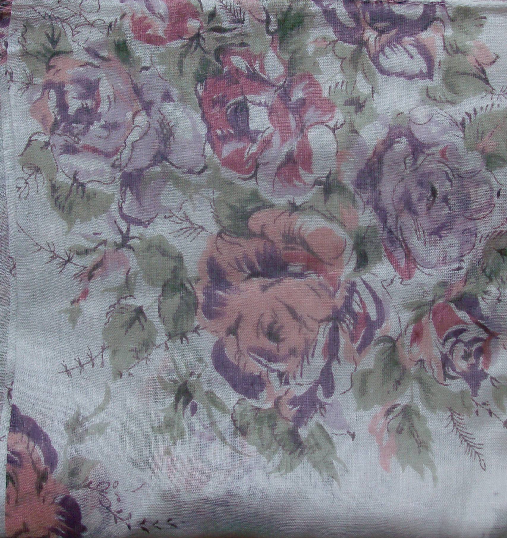 Mint green, peachy and purple spring flowers tichel