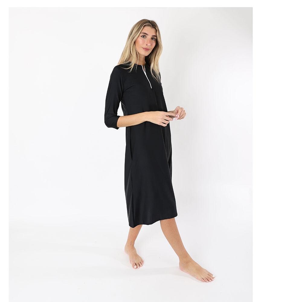 The perfect swim dress - black 1/4 zip, Size: S