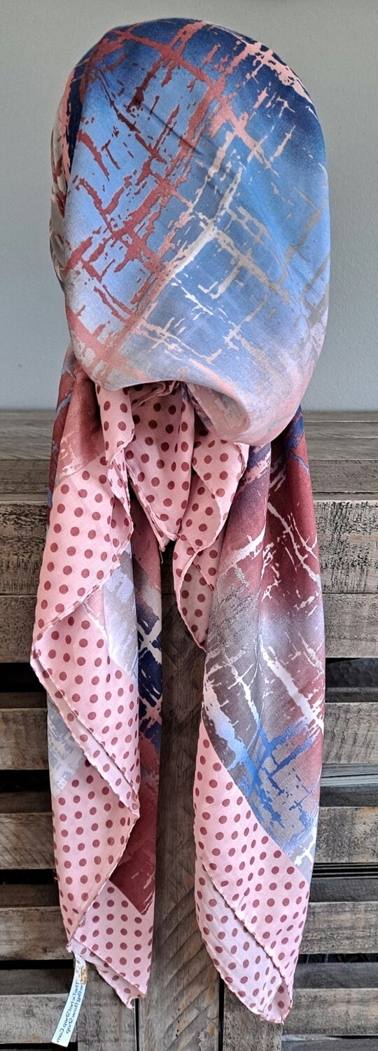 Blush - bright Turkish pretied tichel w/band sewn in (BBS)