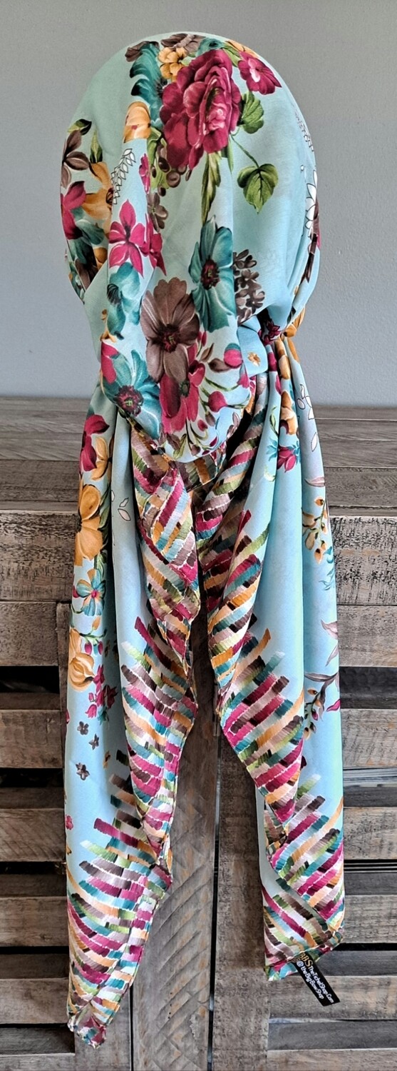 Pistachio - bright Turkish pretied tichel w/band sewn in (BBS)