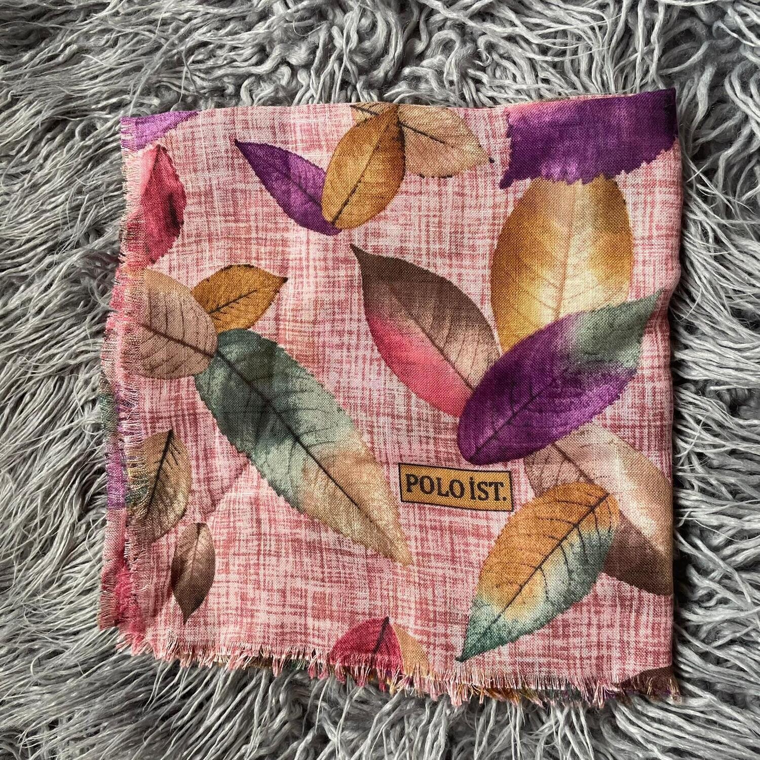 Maroon - Fall leaves soft fringes tichel