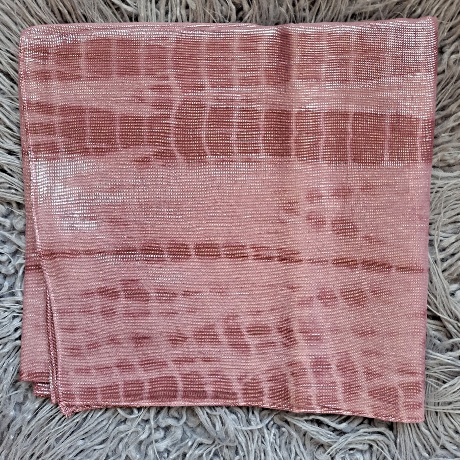 Raspberry/silver tie dyed shimmer tichel
