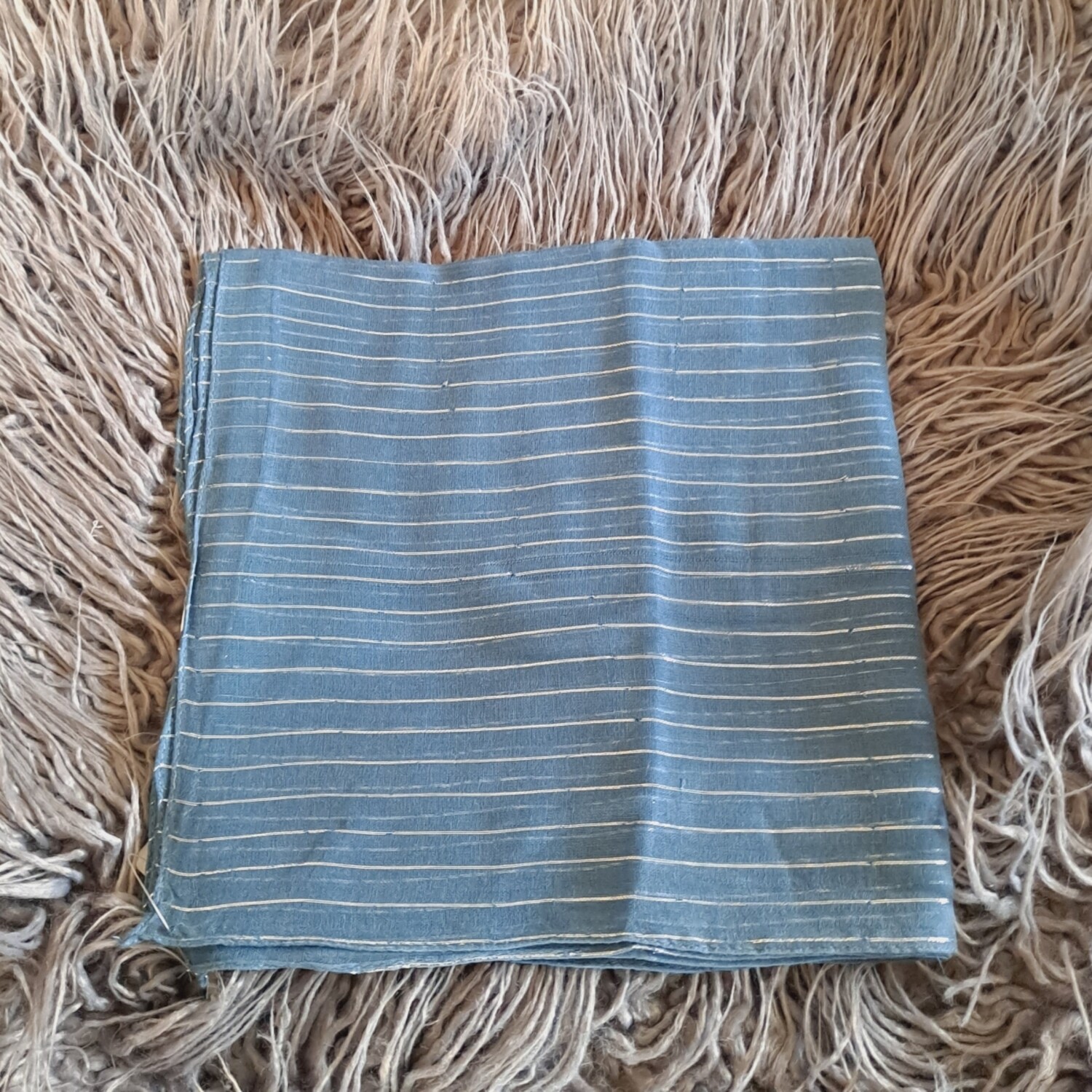 Grayish denim lurex tichel