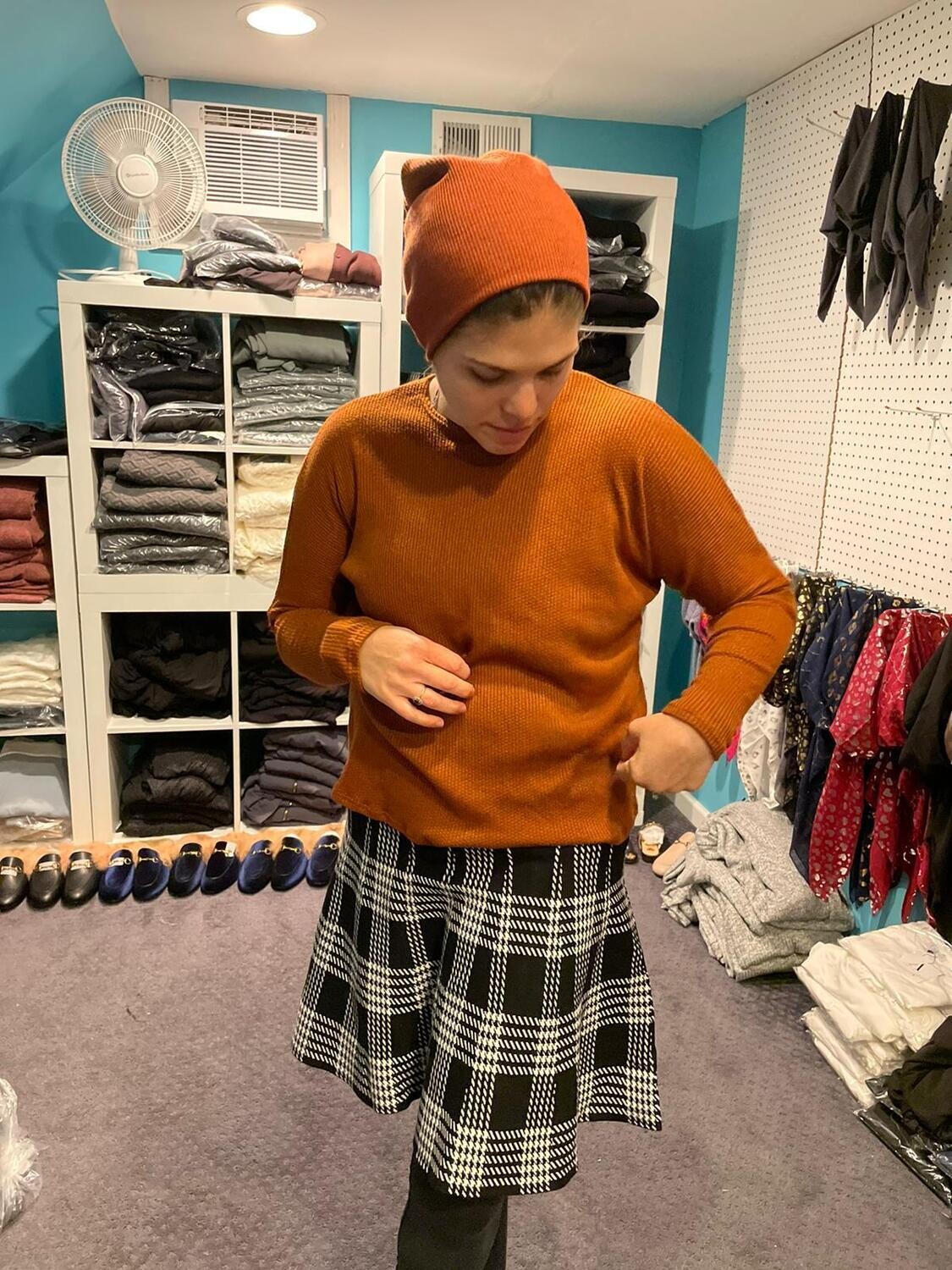 Lux knit beanie - deep pumpkin