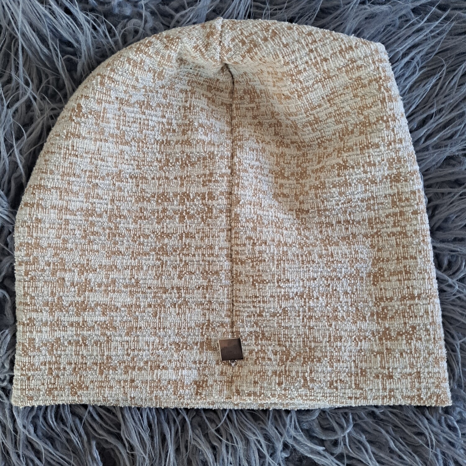 Cream/beige patterned - mid weight Fall/Winter beanie