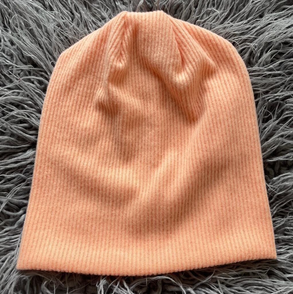 Coziest beanie - winter peachy fleece