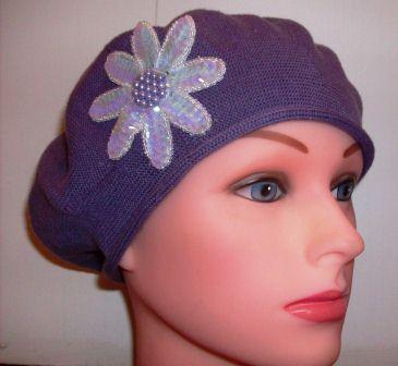 Purple &quot;summer style&quot; cotton  beret